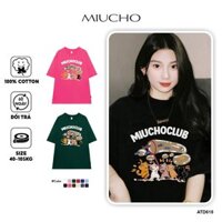 Áo thun unisex form rộng ATD618 Miucho cotton cổ tròn in artwork