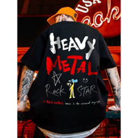 Áo thun Unisex HEAVY METAL phông tay lỡ nam nữ form rộng