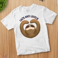 Áo thun Unisex hình con Lười lười biếng và đáng yêu dễ thương phong cách ATLEO44