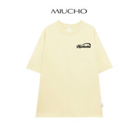 Áo thun unisex local brand form rộng ATD591 Miucho cotton cổ tròn in artwork