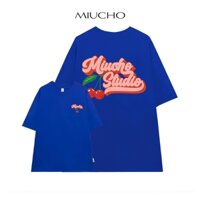 Áo thun unisex local brand form rộng ATD598 Miucho cotton cổ tròn in artwork