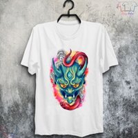 Áo thun Unisex Mặt nạ Quỷ Hannya cá tính MAO34