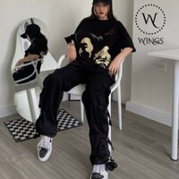 Áo thun unisex nam nữ fom rộng cotton dày dặn The mission statement WNS