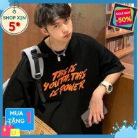 Áo thun unisex nam nữ form rộng, áo phông tay lỡ form rộng in chữ xx34