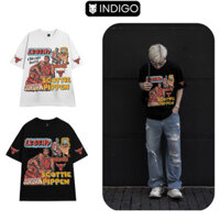 Áo thun unisex nam nữ INDIGO CHICAGO, áo thun cổ tròn form rộng chất liệu cotton kiểu dáng oversize. TS015