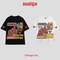 Áo thun unisex nam nữ INDIGO CHICAGO, áo thun cổ tròn form rộng chất liệu cotton dày mịn mát. TS015