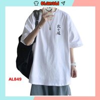 Áo thun Unisex nam nữ tay lỡ form rộng in hình chữ siêu đẹp