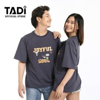 Áo thun Unisex TADI tay lỡ form rộng cổ tròn cho nam nữ in chữ JOYFUI SOUL đẹp - T28