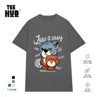 Áo thun unisex TEEHUB Gấu Easy phông tay lỡ nam nữ form rộng Local Brand