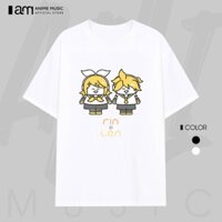 Áo thun Unisex VOCALOID Rin & Len Oversized 100% Cotton (Black/White) ngắn tay