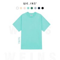 Áo thun Unisex WE.INS Trơn, Áo phông WEINS, Áo thun oversized WEINS, Áo Thun Tay Lỡ - Xanh ngọc Xanh thiên thanh - s