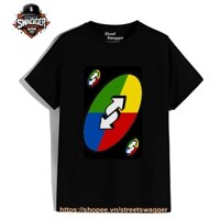 Áo Thun Unisex xuất Mỹ Uno Rainbow Reverse Card Slim Fit T Shirt