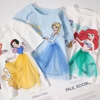 Áo Thun Vải Cotton Mỏng Mềm In Hoạt Hình Công Chúa 3d Thời Trang Dành Cho Bé Gái 2022