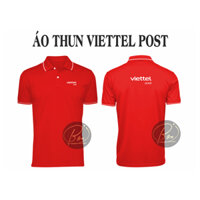 Áo thun Viettelpost, Áo thun nhân viên giao hàng Viettel màu đỏ cổ cài nút hcm