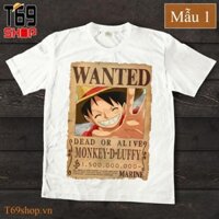 Áo thun Wanted anime One Piece - Đã cập nhật Bounty mới nhất