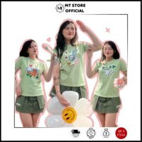 Áo Thun XANH BƠ Họa Tiết Baby Tee Cotton 100% Form Tay Ngắn Dễ Phối Đồ  | 𝐌𝐓 𝐒𝐓𝐎𝐑𝐄