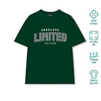 ÁO THUN XANH LÁ ĐẬM IN CHỮ CỔ TRÒN TAY NGẮN BIG SIZE NAM TỪ 80 ĐẾN 130KG - XANH,4XL