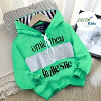 Áo thun xanh lá hoodie sọc ngang