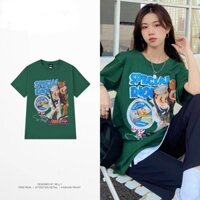 ÁO THUN XANH LÁ IN HÌNH UNISEX NAM NỮ FREESIZE