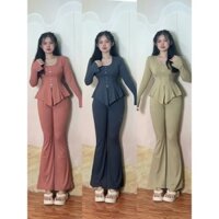 Áo thun xẻ tà sang chảnh + quần ống loe thời trang -2025 từ nhà chamxynhstore-NEW-8