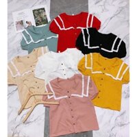 Áo thủy thủ đũi viền ren (A103)