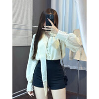 Áo tơ bèo 2 lớp phối cổ hoa ( ảnh thập shop chụp ) Ngoc Diep Shop