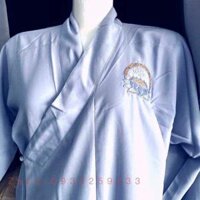 Áo Tràng Đi Chùa  Nam Nữ  Áo Khoác - Lam Silk,Size M- 32kí Trở Lại