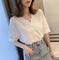 Áo trắng kiểu viền ren dễ thương AO32 - S