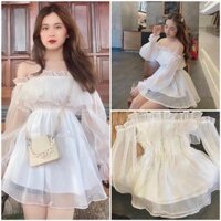 áo trễ vai bèo nhún bèo óng ánh