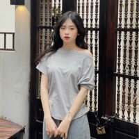 Áo trễ vai chất cotton zip Miho store