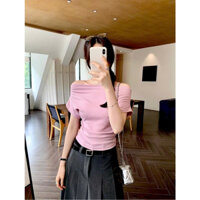 Áo trễ vai cộc tay nữ bản to che bắp tay vải cotton 100% mịn mát❤️Leeshu❤️Áo bẹt vai phong cách bánh bèo thanh lịch