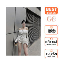 Áo Trễ Vai Cúp Ngực Dài Tay Ôm Body Cực Sang Trọng Freesize