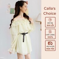 Áo Trễ Vai Dáng Váy Ngắn Chất Vải Voan Lụa Mượt Mà, Thoáng Mát [Freesize]