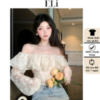 Áo Trễ Vai ELI Quảng L1 áo kiểu nữ đang hot áo trễ vai 2 bên ren 2 Lớp Xinh Sang Hot Hit