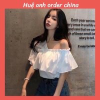 Áo trễ vai lệch tay bèo nhún xinh xăn
