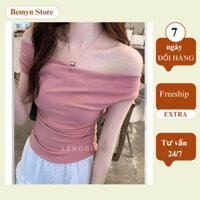 Áo trễ vai nữ, áo kiểu nữ phong cách tiểu thư thanh lịch Bemyn Store