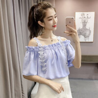 Áo trễ vai phong cách Hàn Quốc KBT023 ( Xanh Tím Nhạt )                          - 7531146                                                       Yêu thích