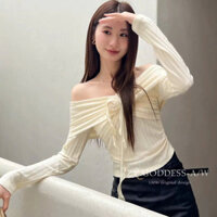 áo trễ vai sọc tăm mix bông hoa (1370#)