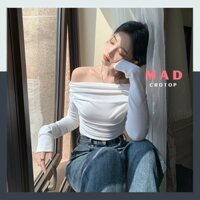Áo Trễ Vai Tay Dài Trùm Tay Ôm Body AM11 MADCROTOP