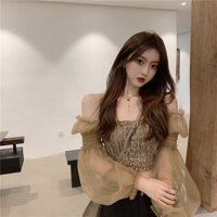 Áo trễ vai tay phồng