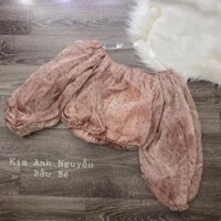 Áo trễ vai tơ bóng chấm bi hàng Quảng Châu