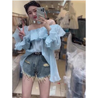 áo trễ vai tơ nhăn siêu hót luôn phom chuẩn mẫu đẹp quá xá full 3 màu xinh hết nấc luôn ạ chuẩn ảnh đẹp quá