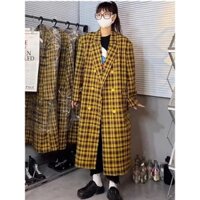 áo trench coat kẻ caro -M4outfit