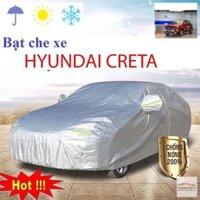 Áo Trùm (Bạt Phủ Xe) Ô Tô 5 chỗ cho Hyundai CRETA 2022, 2023 ,Tráng Nhôm Chống Nước, Chống Xước, Chống Nắng