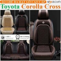 Áo trùm lót bọc ghế da xe ô tô Toyota Corolla Cross da hạt gỗ tự nhiên CAO CẤP - Kem 1 ghế trước