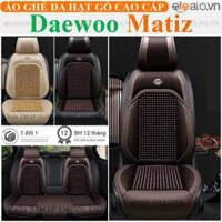 Áo trùm lót bọc ghế da xe ô tô Daewoo Matiz da hạt gỗ tự nhiên CAO CẤP - Nâu 1 ghế trước