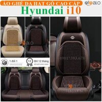 Áo trùm lót bọc ghế xe ô tô Hyundai i10 da PU hạt gỗ tự nhiên CAO CẤP - Đỏ 1 ghế trước