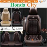 Áo trùm lót bọc ghế xe ô tô Honda City da PU hạt gỗ tự nhiên CAO CẤP - Đen 1 ghế trước