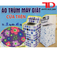 Áo trùm máy giặt Cửa Trên 6kg - 13kg - Hoa tím 9kg-10kg cửa đứng