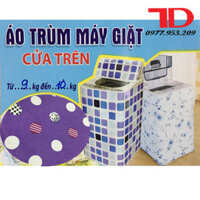 Áo trùm máy giặt Cửa Trên 6kg - 13kg - Tím chấm bi 9kg-10kg cửa đứng